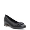 Women's Garnet Wide Width Pump BLACK LEATHER WIDE view