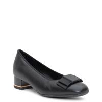 Women's Garnet Wide Width Pump BLACK LEATHER WIDE view