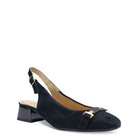 Women's Gliselle Slingback Wide Width Pump BLACK SUEDE view