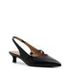 Women's Grayson Wide Width Sling Back Kitten Heel BLACK/CRINKLE view