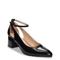 Women's Adorable Block Heel BLACK CRINKLE PATENT view