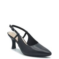 Women's Kacelyn Sling Back Leather Shoe BLACK LEATHER view