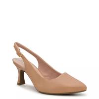 Women's Kataleyna Step Wide Width Slingback Pump WARM BEIGE LEATHER WIDE view