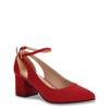 Women's Adorable Block Heel RED MICROSUEDE view