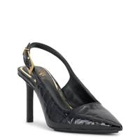 Women's Brendie Heel Leather BLACK/NATURAL LEATHER view