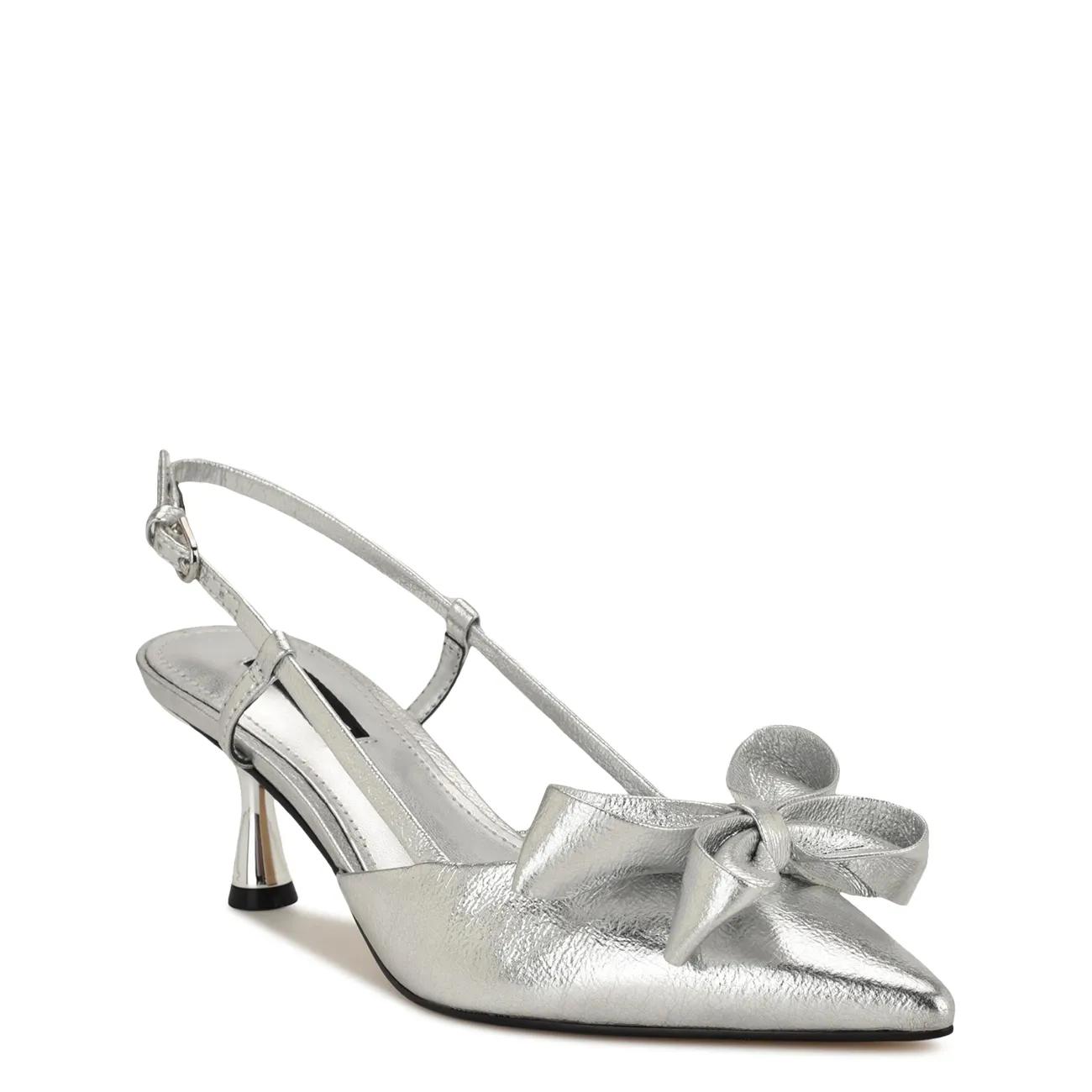 Nine West Women's Raska 3 Slingback Heel In Silver