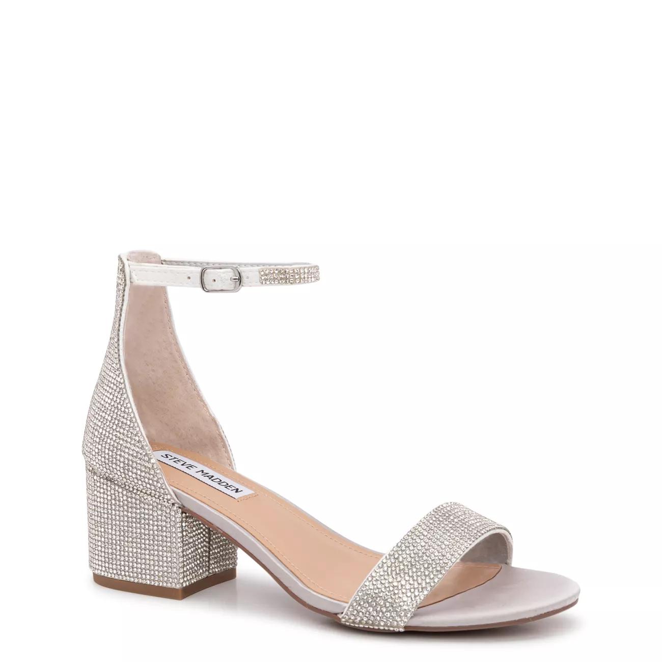 Steve Madden Women's Irenee-R Wide Width Sandal in Silver Wide Size 6