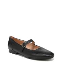 Women's Kelly Wide Width Mary Jane Flat BLACK LEATHER WIDE view