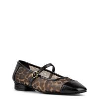 Women's Ditzy Flat LEOPARD BLACK LEATHER view