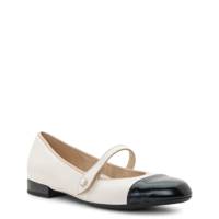 Women's Sapphire Wide Width Ballet Flat Cream/Navy view
