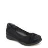 Women's Tara Flat BLACK LEATHER WIDE view