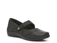Women's Cora Gema Mary Jane Flat BLACK LEATHER WIDE view