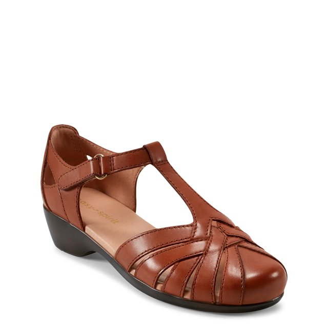 Easy Spirit Women's Darlyn Fisherman Leather Wide Width Sandal