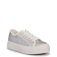 Rhinestone Platform Sneaker WHITE view