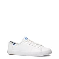 Women's Kickstart Retro Court Sneaker White/Blue Leather view