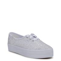 Women's Point Glitter Platform Sneaker White view
