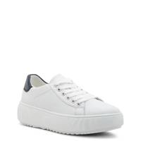 Women's Mikky Wide Width Sneaker WHITE/MIDNIGHT BLUE view