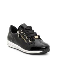 Women's Ollie Wide Width Sneaker BLACK PATENT LEATHER view