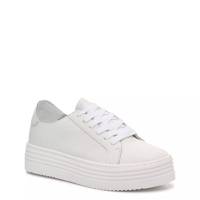 Women's Gamina Platform Sneaker WHITE LEATHER WIDE view