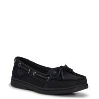 Women's Angelfish Boat Shoe BLACK LEATHER view