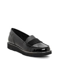 Women's Daffodil Wide Width Loafer BLACK PATENT WIDE view