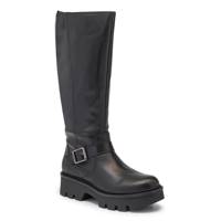 Women's Carter Wide Calf Wide Width Moto Boot BLACK LEATHER view