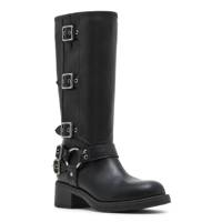 Women's Clara Knee High Moto Boot BLACK PARIS view