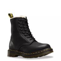 Women's 1460 Serena Combat Leather Boot BLACK LEATHER view