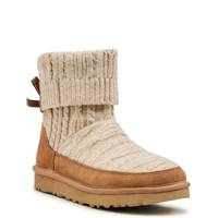 Women's Classic Mini Cabelle Knit Boots Chestnut/Beige view