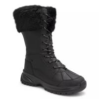 Women's Yose  Waterproof Tall Fluff Winter Boot Black Leather view
