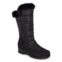 Women's Waterproof Ice Grip Clip Winter Boot Black view