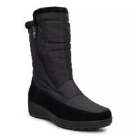 Women's Double Zip Waterproof Wide Width Winter Boot Black Wide view