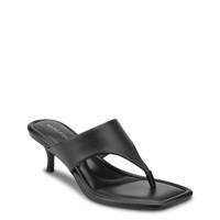 Womens' Mfyael Kitten Heel Sandal BLACK LEATHER view