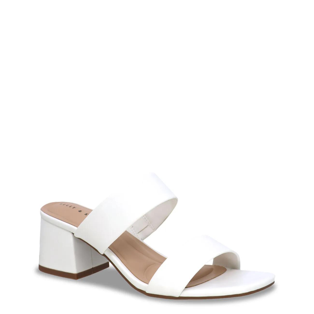 Women's Kim Sandal In White from The Shoe Company