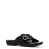 Women's Laurieann Opal Wide Width Flat Sandal BLACK LEATHER view