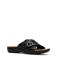 Women's Laurieann Opal Wide Width Flat Sandal BLACK LEATHER view