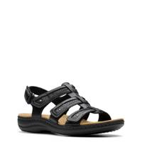 Women's Laurieann Ivy Wide Width Flat Sandal BLACK LEATHER view