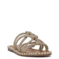 Briella2 Flat Jeweled Sandal Champagne view