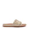 Women's Maxi-Buckle Flat Sandal BEIGE LEATHER view