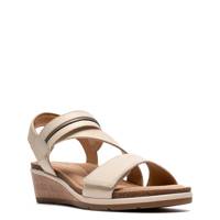 Kacha Wave Wide Width Wedge Sandal CREAM LEATHER view