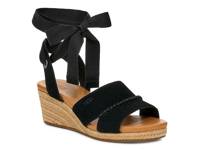 Women's Taia Ankle Wrap Espadrille Wedge Sandal BLACK SUEDE view
