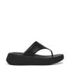 Women's F Mode Flatform Sandal ALL BLACK LEATHER view