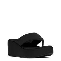 Women's PlatFForms Wedge Toe-Post Sandal ALL BLACK view