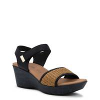 Women's Summer Raffia Wedge Sandal BLACK view