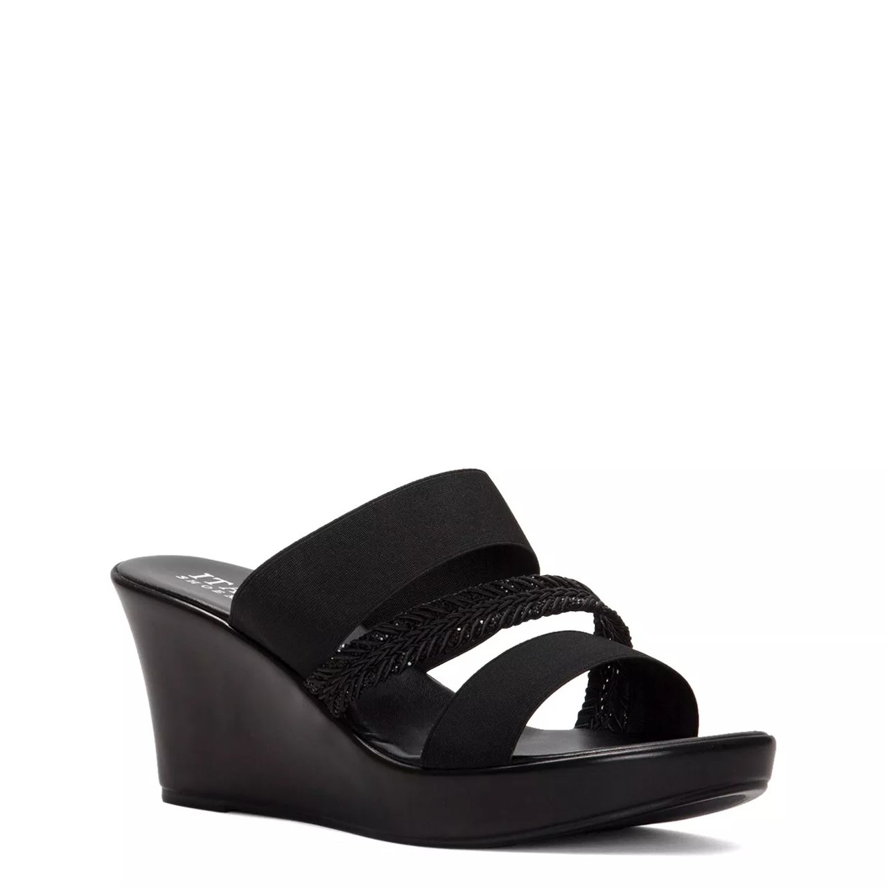 Elastic Wedge Wide Width Sandal