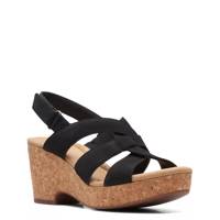 Women's Giselle Beach Wedge Wide Sandal Black Suede view