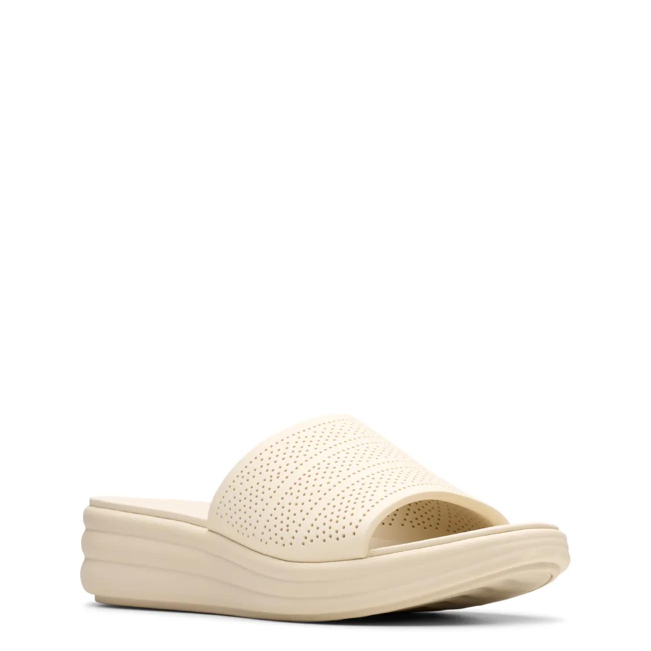 Clarks Drift Twist Wedge Sandal In White