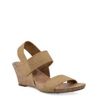 Women's Attic Wedge Sandal Dark Tan Fabric view