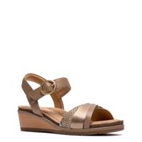 Women's Kacha Twist Wedge Sandal TAUPE LEATHER view