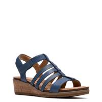 Women's Kacha Step Wedge Sandal Denim Blue Leather view